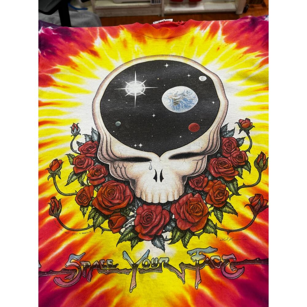 Vintage 1992 Grateful Dead Space Your Face Tie Dye Shirt Size Large - Picture 8 of 9